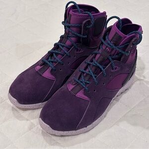 Nike Koth Mid Womens 7.5 Mulberry Purple Suede Rear Zip Lace Up Shoes Bootie NEW